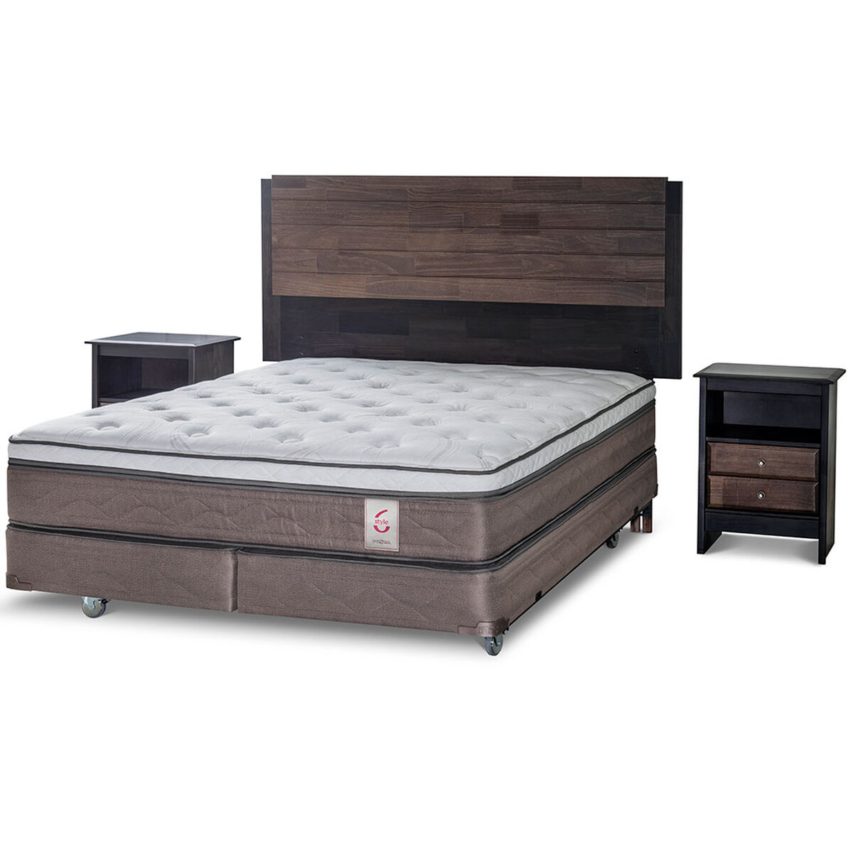 Box Spring Rosen New Style 6 King  Div + Set de Maderas Karl