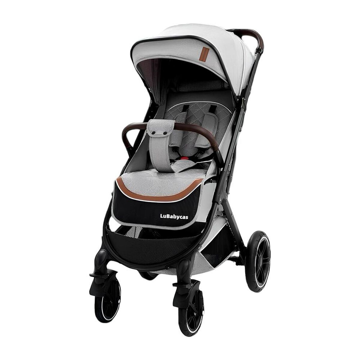 Coche de Paseo con Cubre Pies LuBabycas Gris