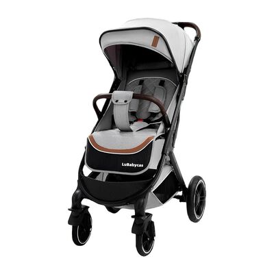 Coche de Paseo con Cubre Pies LuBabycas Gris