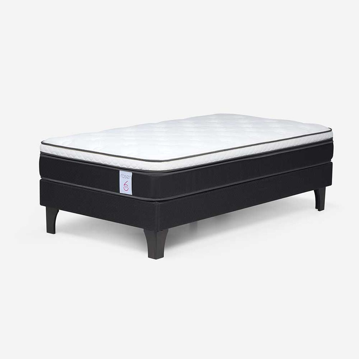 Cama Europea Rosen 1 Plaza New Style 6 + Respaldo Grafito