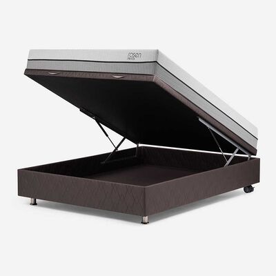 Imagen 2 del producto Boxet Rosen 2 Plazas Pratta + Respaldo + 2 Veladores Tabor Caramelo