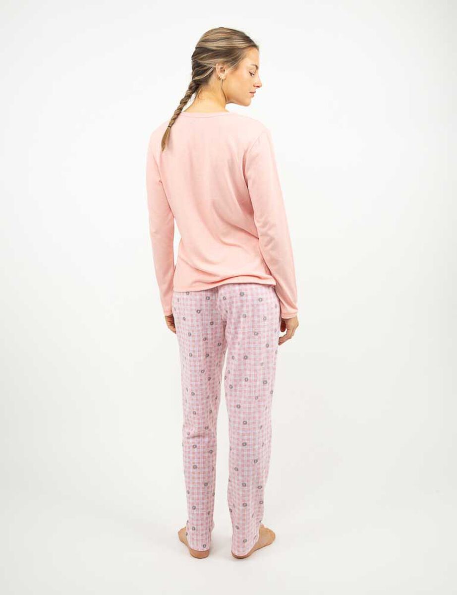 Pijama Larga Algod&oacute;n Manga Larga Mujer Icono