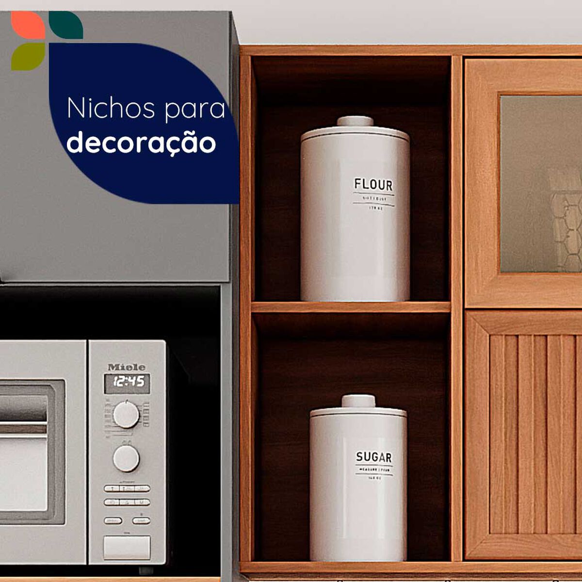 Mueble de Cocina Roca Casta&ntilde;a 4 M&oacute;dulos Canela-Ceniza