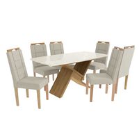 Juego de Comedor Yardas Florencia 6 Sillas Off White