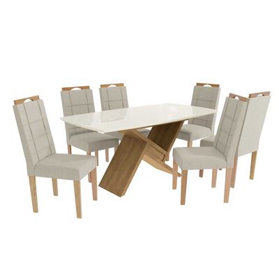 Imagen 1 del producto Juego de Comedor Yardas Florencia 6 Sillas Off White