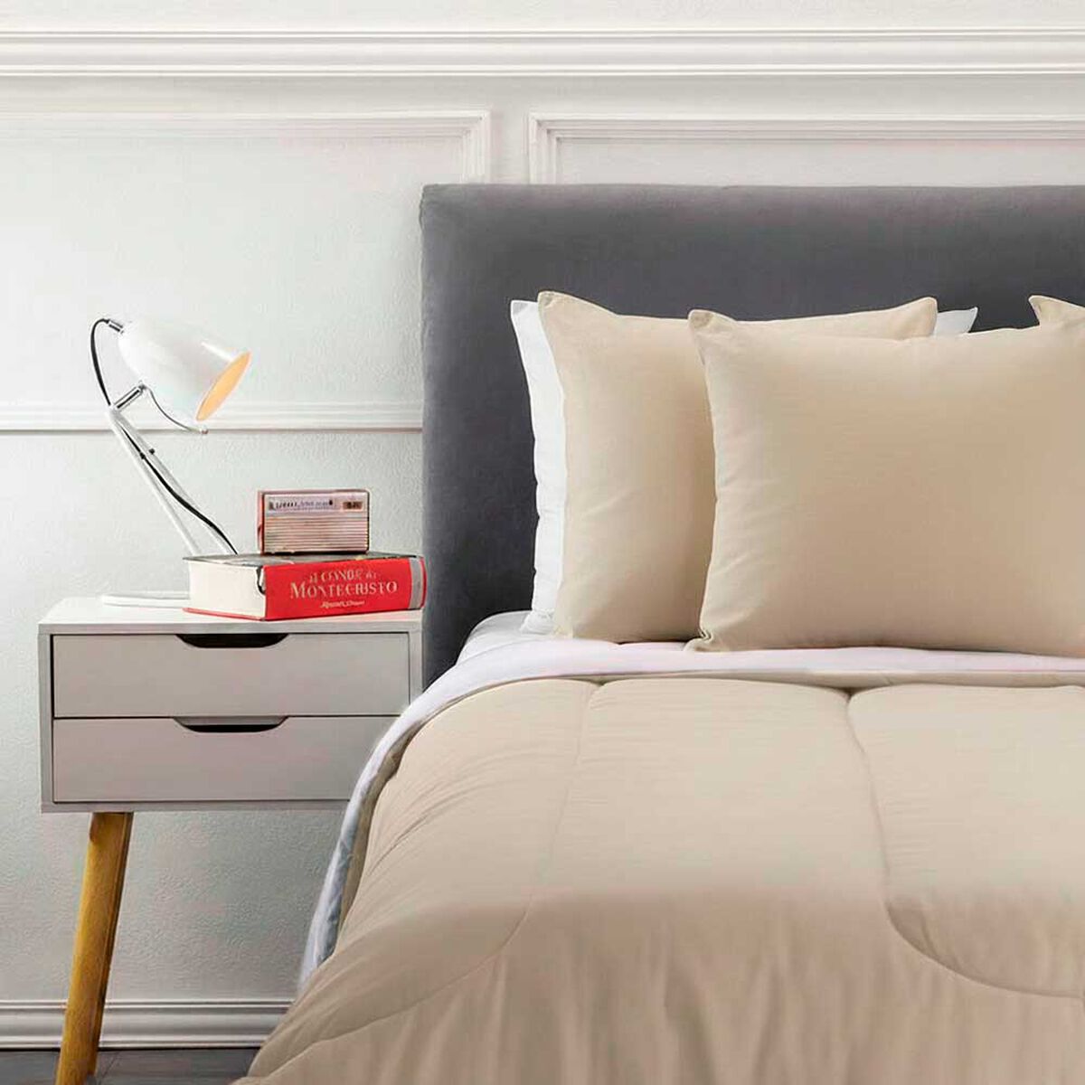 Set Plumón Bicolor + 2 Cojines Casanova 2 Plazas