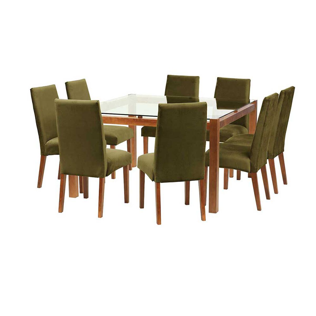 Juego de Comedor Latam Home Barcelona 8 Sillas Verde