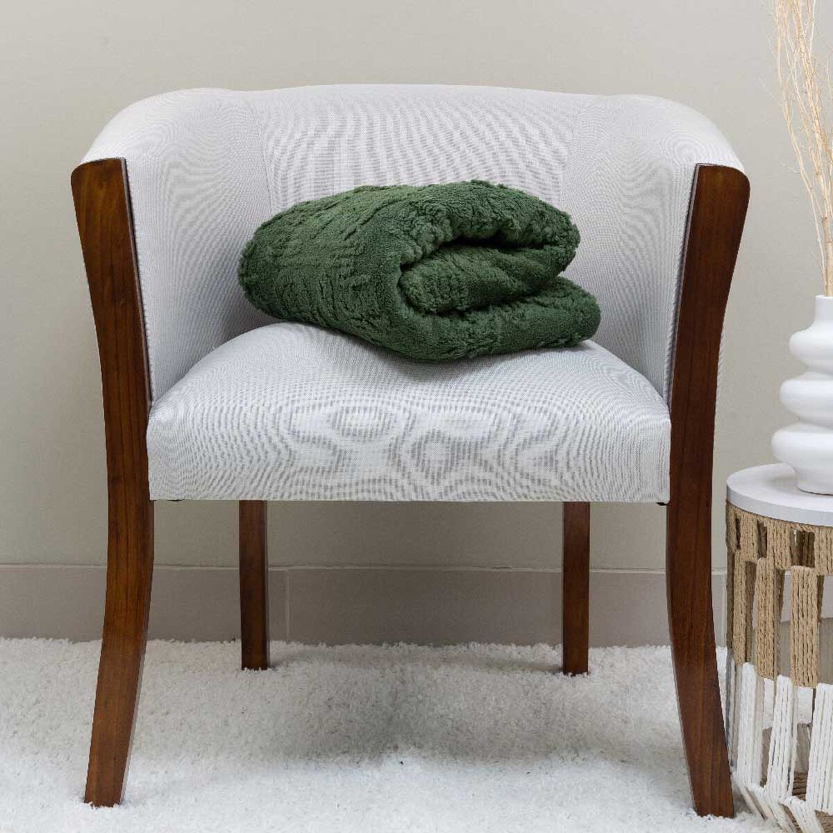 Manta Doral Chiporro Jacquard 127x152 cm Verde Olivo