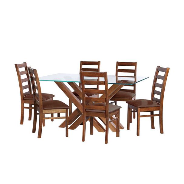 Juego de Comedor Latam Home Merida 6 Sillas Café Moro