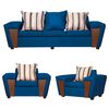 Juego de Living Ruzam Mobel Creta Sof&aacute; 3 Cuerpos + Dos Sillones 1 Cuerpo Lino Azul