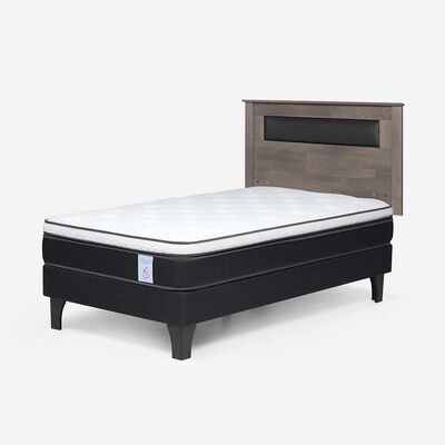 Imagen 2 del producto Cama Europea Rosen 1 Plaza New style 6 + Respaldo Ferrera Gris