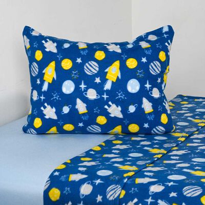 Imagen 1 del producto Sábana de polar American Family 1,5 Plazas Planetas Azul