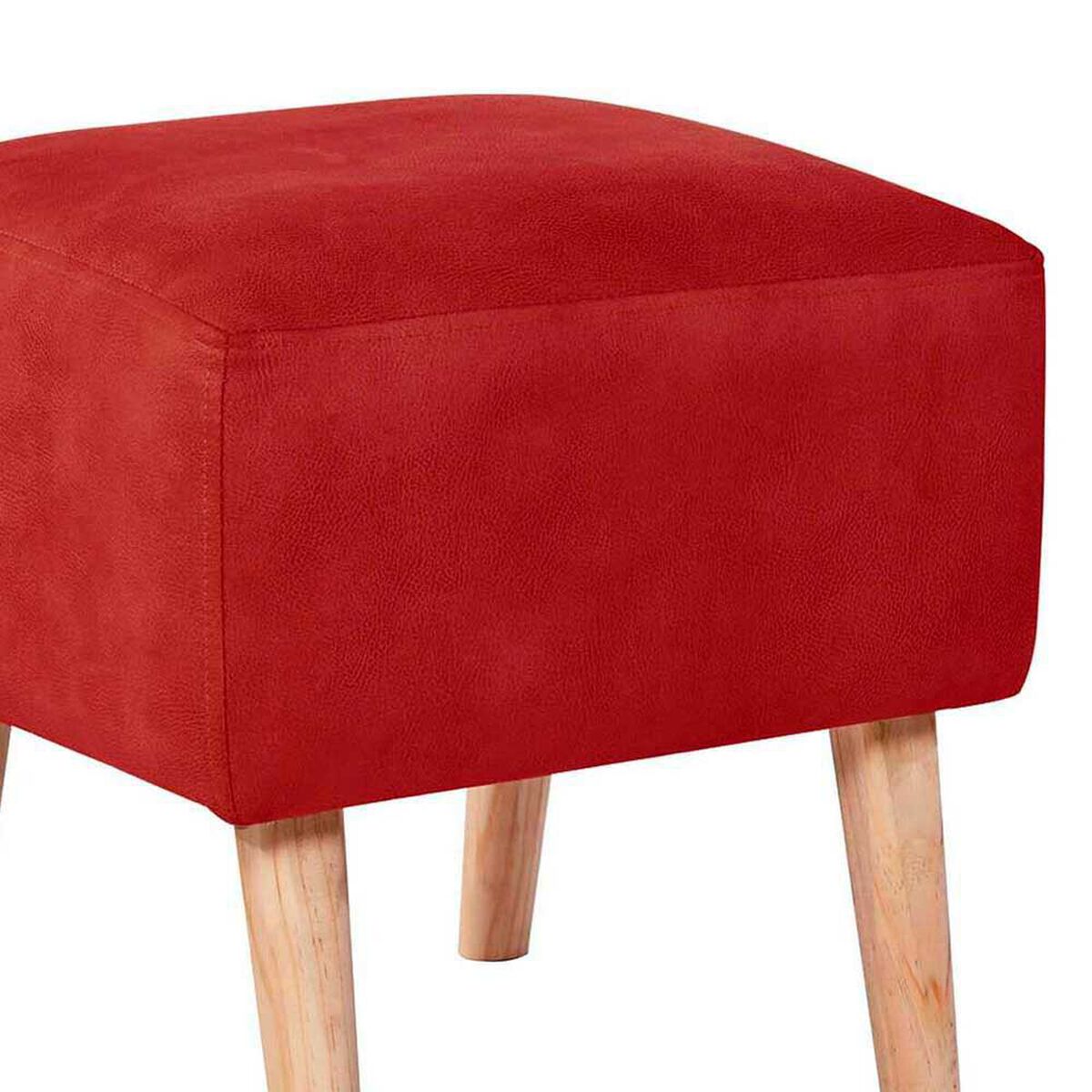 Pouf Latam Home Burdeos Cuero Kentucky Rojo