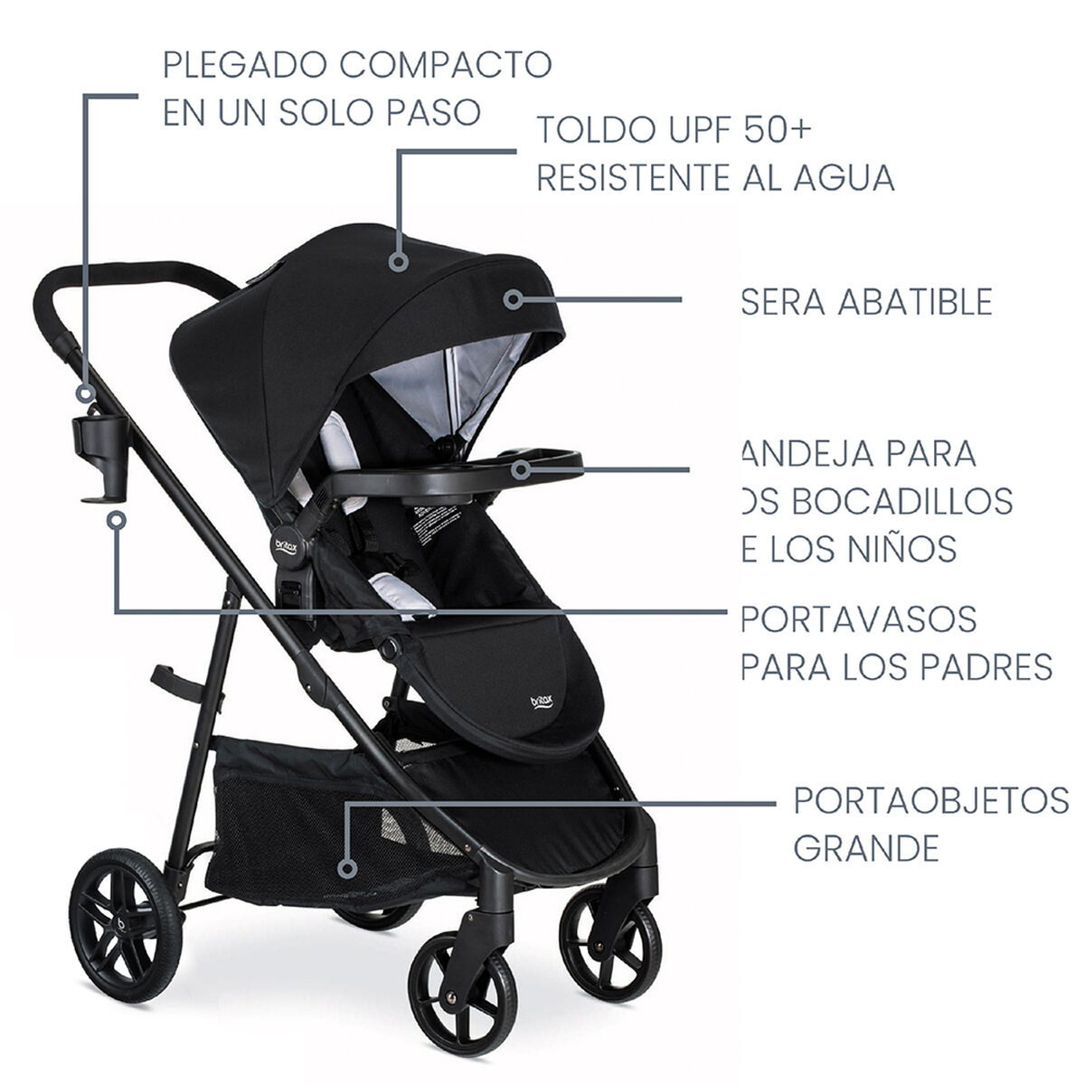 Coche Travel System Brook-Willow Onix Glacier Negro Britax