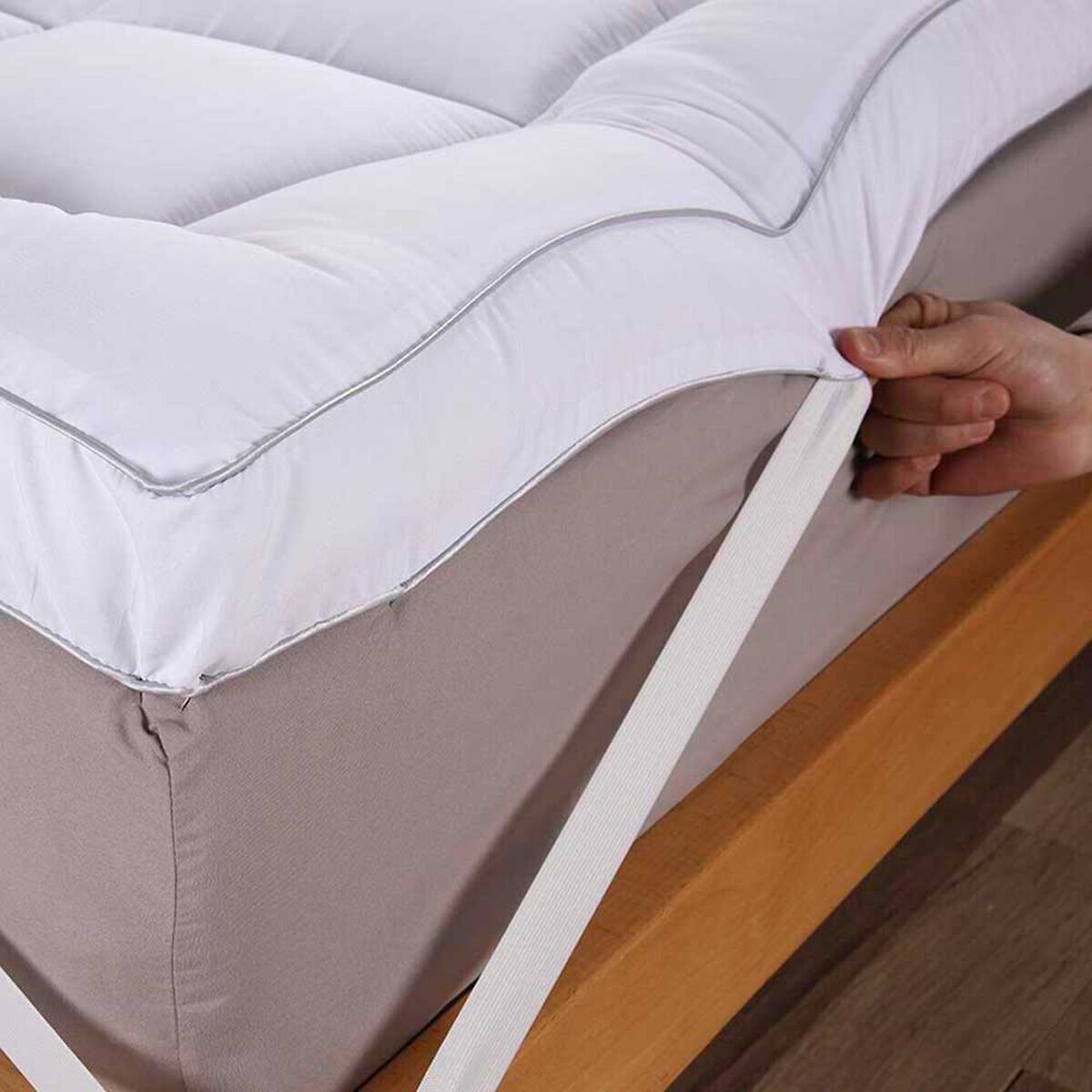 Topper Illusions 1 Plaza Microfibra Blanco