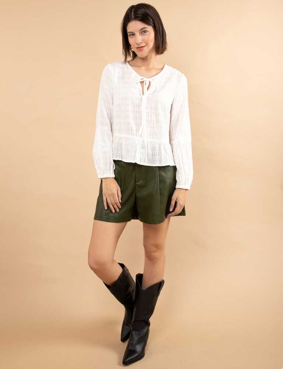 Blusa Algodón Manga Larga Mujer Zibel