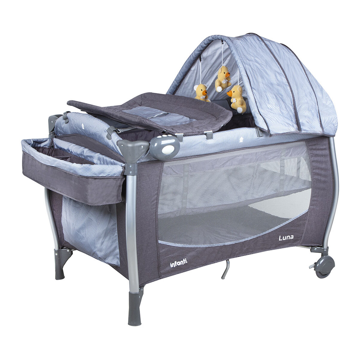 Cuna Playard Luna Grey Infanti