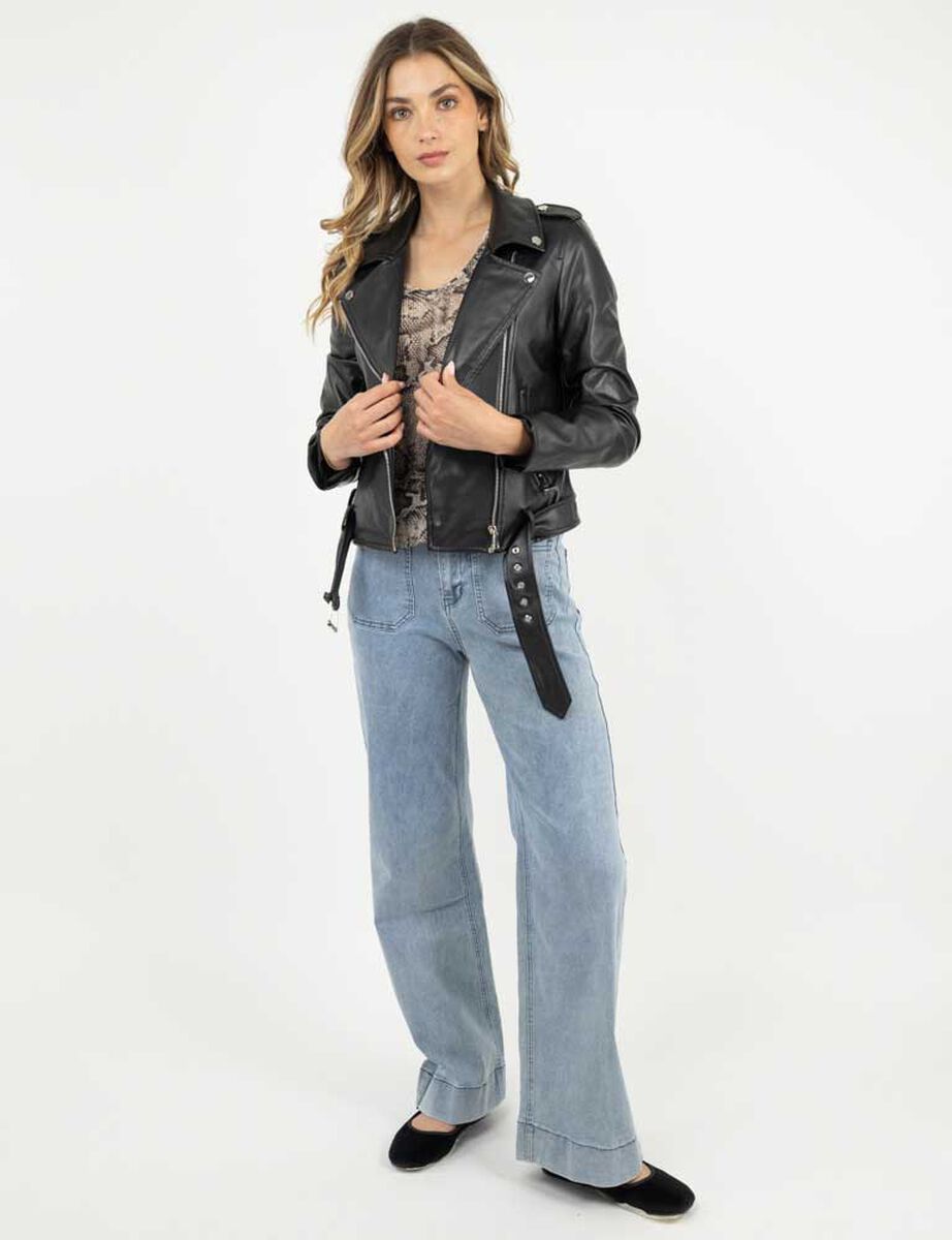 Chaqueta Biker Ecocuero Mujer Zibel