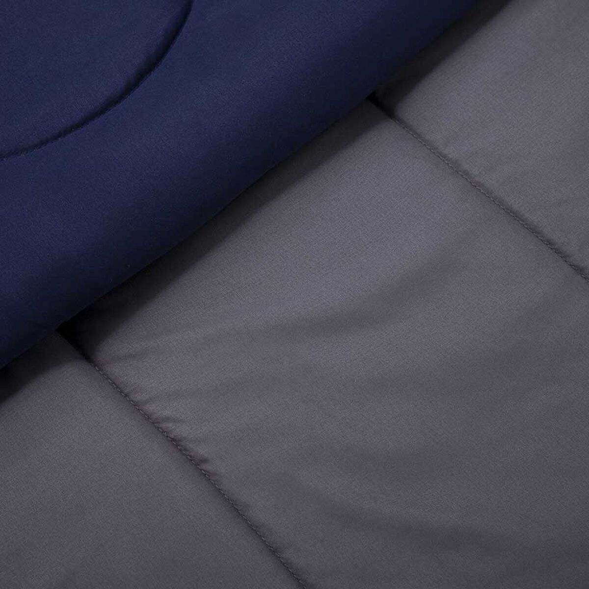 Set Plumón Bicolor + 2 Cojines Casanova 2 Plazas Liso Gris Azul