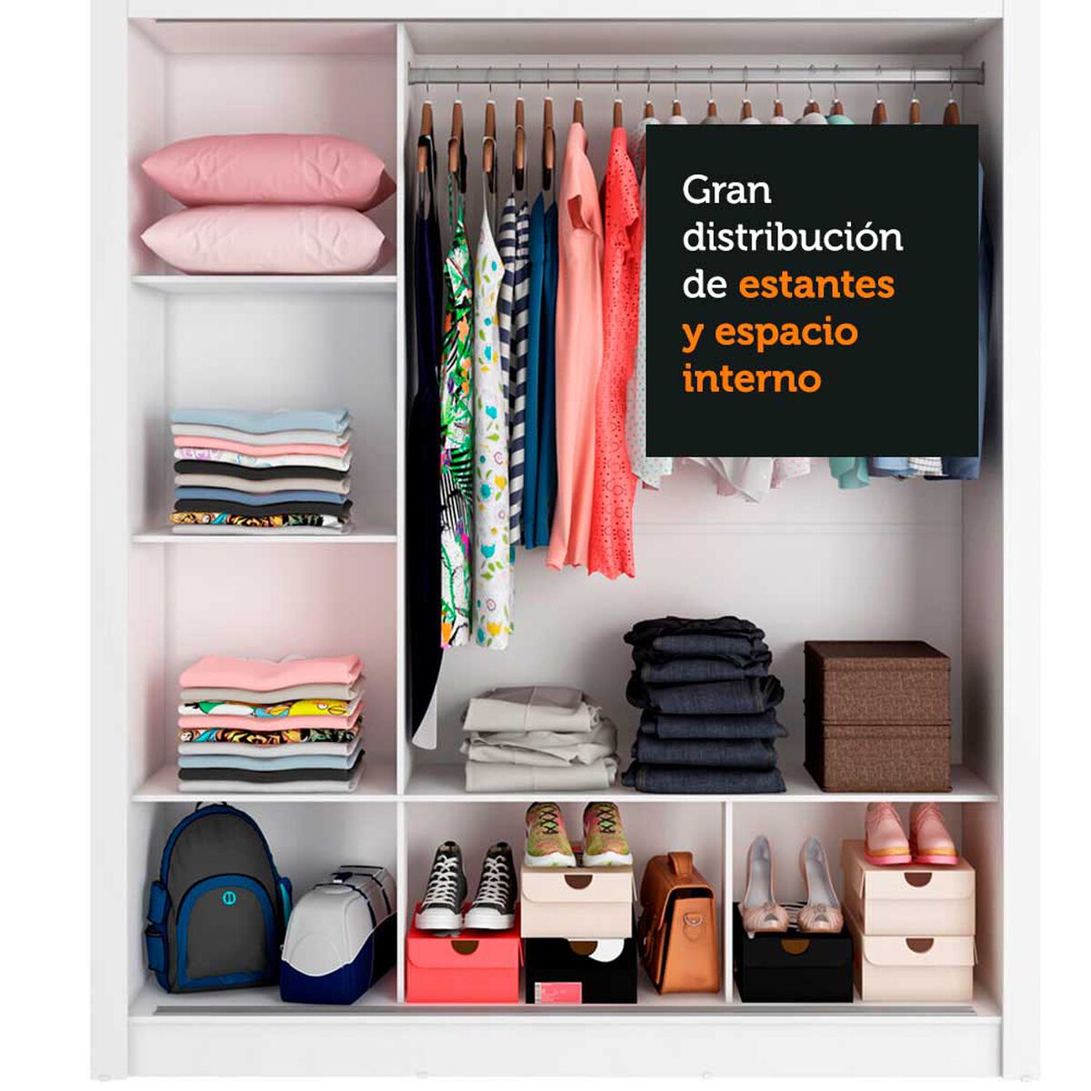 Closet Vekkahome Monaco 3 Puertas Blanca