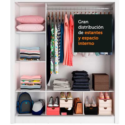 Imagen 2 del producto Closet Vekkahome Monaco 3 Puertas Blanca
