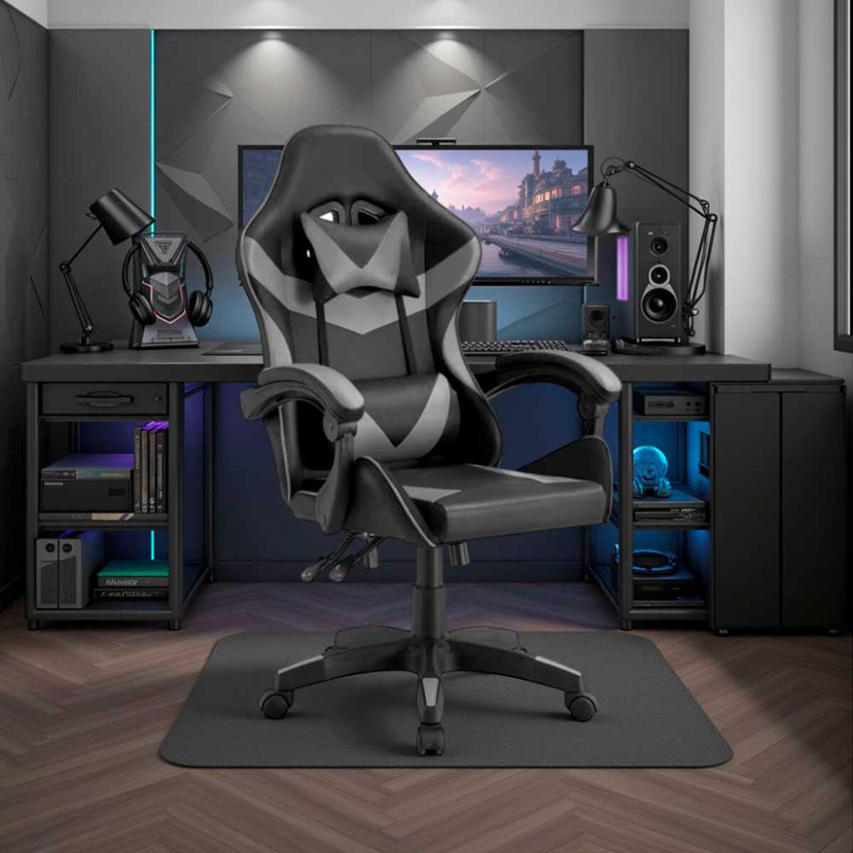 Silla Gamer Arthome Tokio Negra Gris