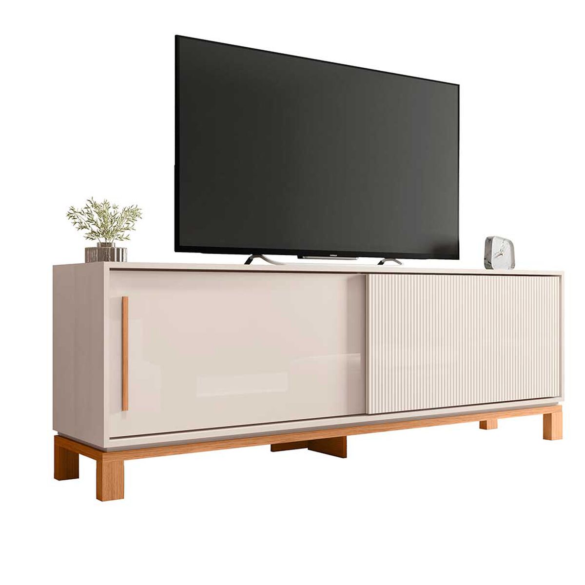 Panel TV 65" + Rack TV 80" + Vitrina + Buffet  Decocasa Mondrian Off White