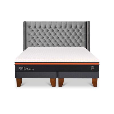 Cama Europea CIC Base Dividida 2 Plazas Bee Comfort + Respaldo Sesia