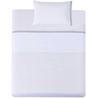 Imagen 2 del producto Juego de Sábanas Illusions 1 Plaza Bordada Blanco