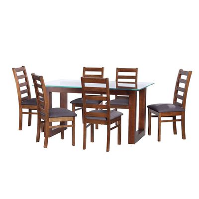 Juego de Comedor Latam Home Pamplona Burgos 6 Sillas Velvet Chocolate