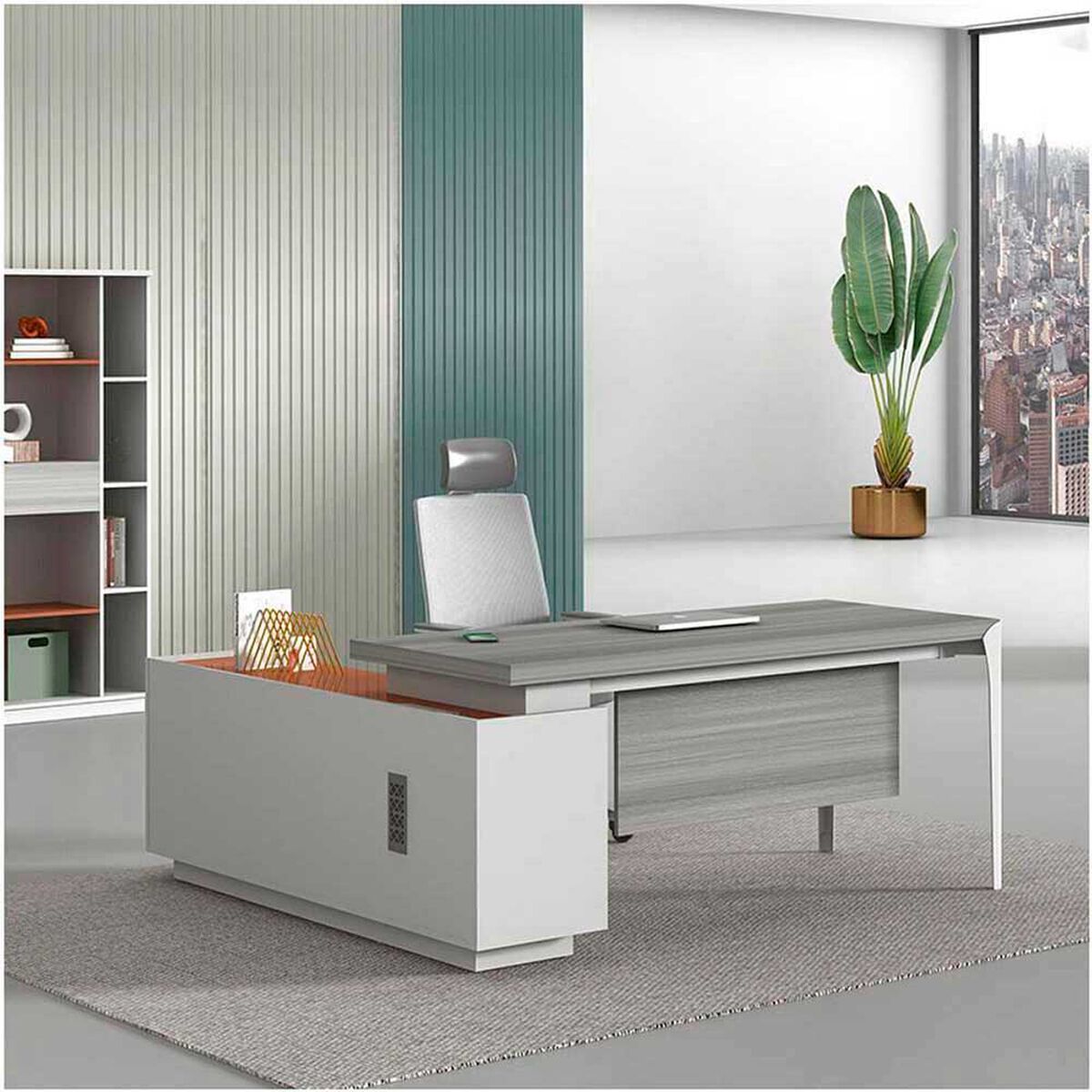 Escritorio Rodler Fortis Blanco 160 x 160 cm.