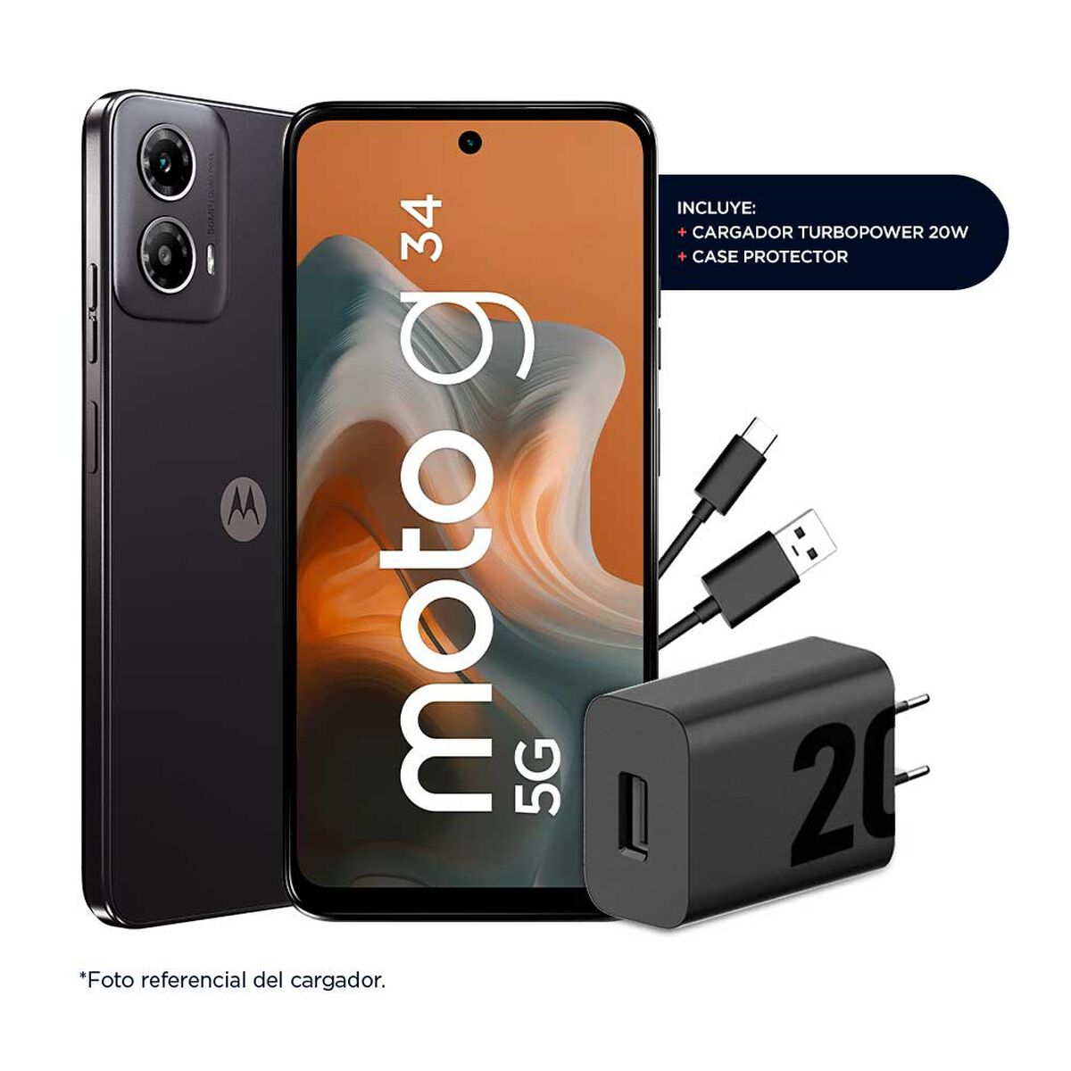 Celular Motorola Moto G34 5G 256GB 6,52" Negro Liberado