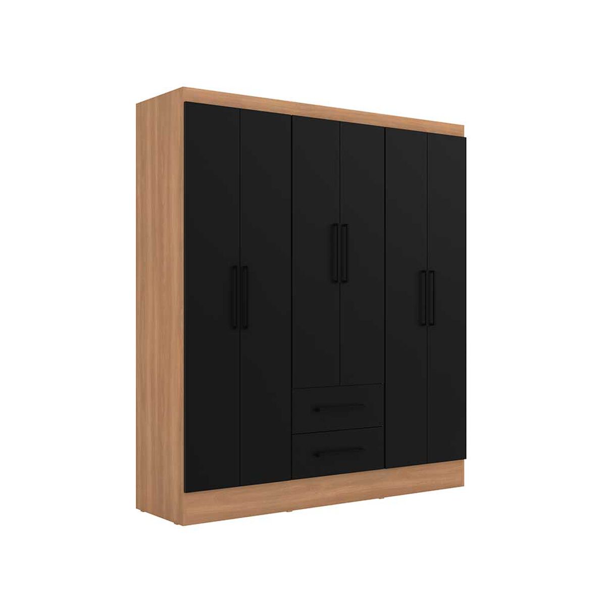Clóset Roca Ámbar Canela Negro 6 Puertas 2 Cajones
