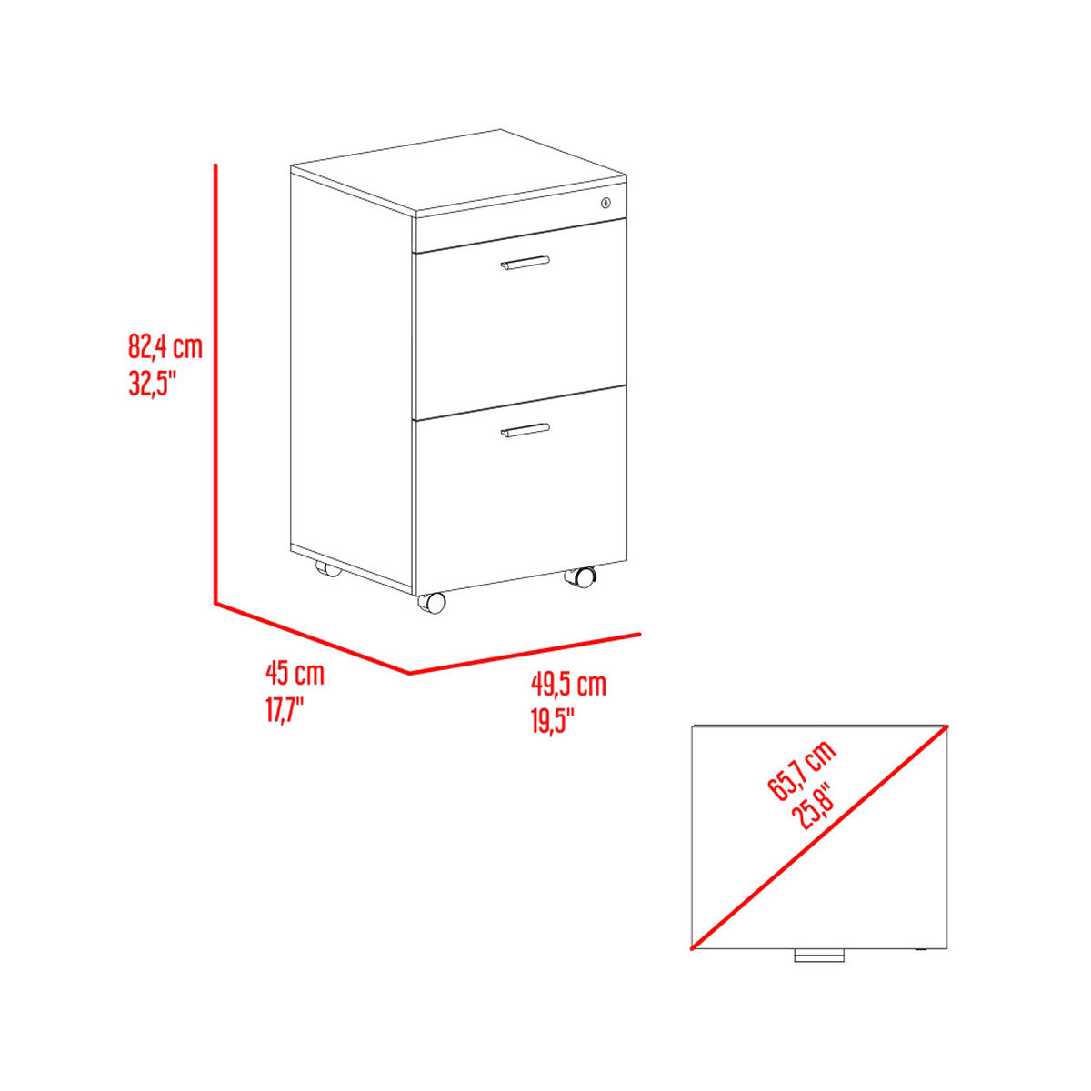 Cajonera Tuhome Andes 2 Cajones Wengue