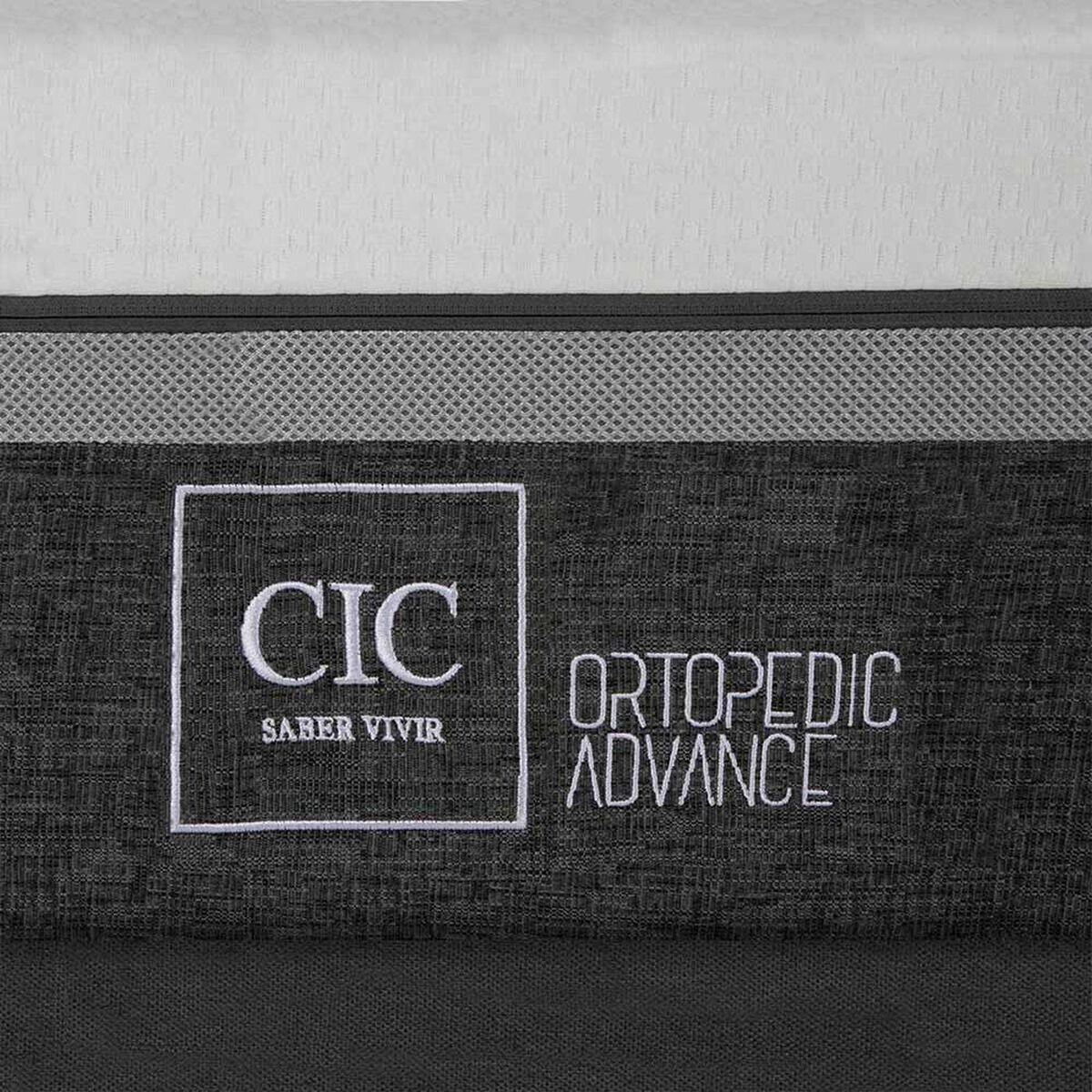 Cama Europea CIC Base Dividida 2 Plazas Ortopedic Advance + Respaldo Dublin Negro