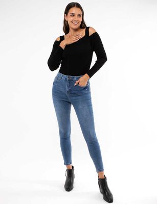 Imagen 2 del producto Jeans Skinny Mujer Zibel Azul, Azulino, Celeste, Crudo, Denim