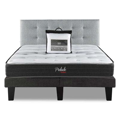Imagen 1 del producto Combo Cama Europea Prelude Radiant 2 Plazas Normal + Respaldo Urban Plata + Cubre Colchón