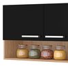 Mueble de Cocina Vekkahome Madri 1 Caj&oacute;n 7 Puertas Negro Caf&eacute;