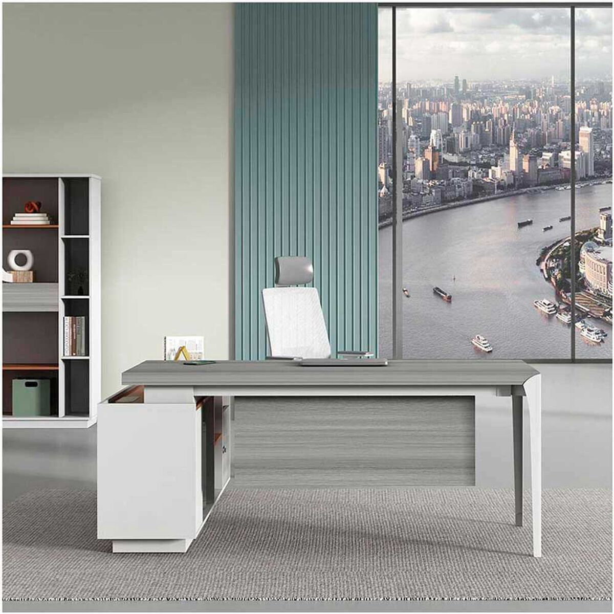 Escritorio Rodler Fortis Blanco 160 x 160 cm.