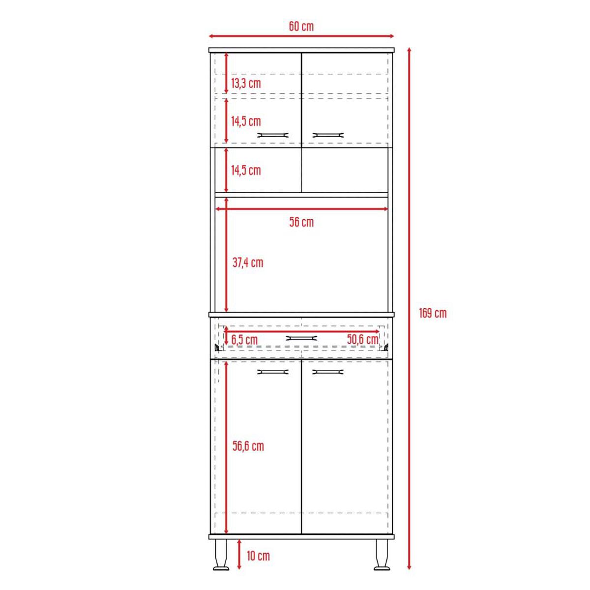 Combo Mueble Microondas + Barra de Cocina TuHome Kitchen Blanco