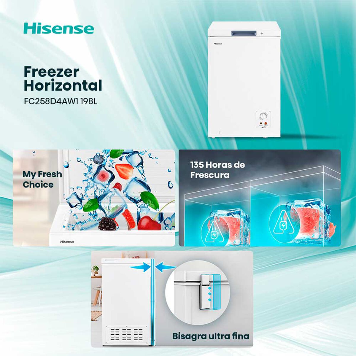 Freezer Horizontal Hisense FT125D4AW1 95 lts.