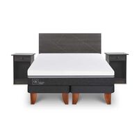 Cama Europea CIC Base Dividida King Ortopedic Advance + Respaldo + 2 Veladores Villarrica