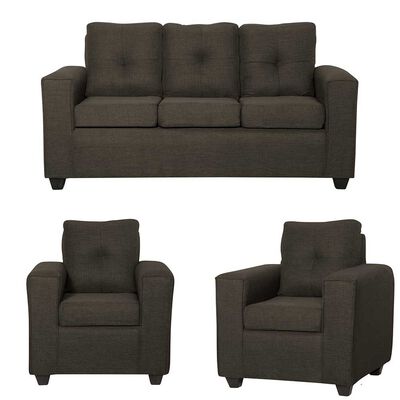 Imagen 1 del producto Juego de Living Black Factory Ranger Sofá 3 Cuerpos + Dos Sillones 1 Cuerpo Café