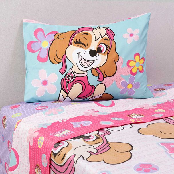 Juego de Sábanas Paw Patrol Niña 1,5 Plazas Estampado Multicolor
