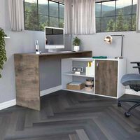 Escritorio en L TuHome Axis 1 Puerta Bellota Blanco