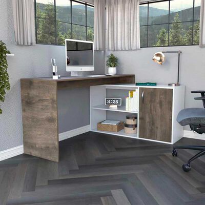 Escritorio en L TuHome Axis 1 Puerta Bellota Blanco