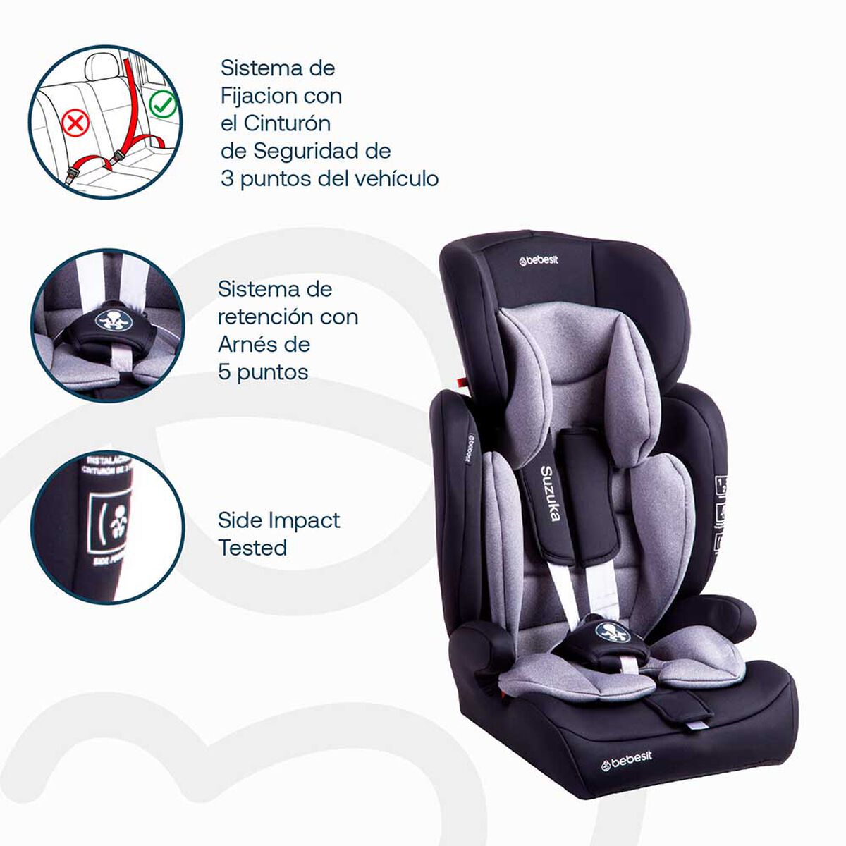 Silla de Auto Suzuka Gris Bebesit