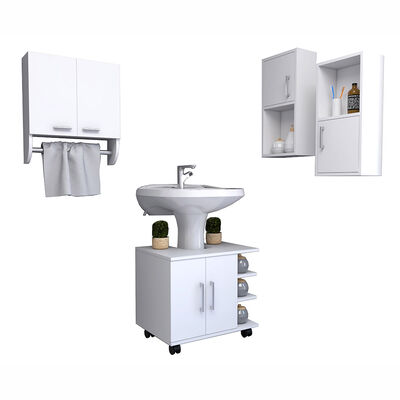 Imagen 2 del producto Combo Gabinete + Optimizador Lavamanos + Mueble Auxiliar TuHome Big Bath
