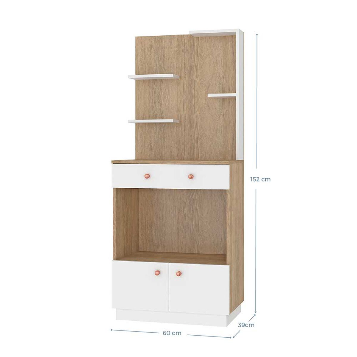 Mueble Auxiliar de Cocina Vekkahome 2 Puertas Café