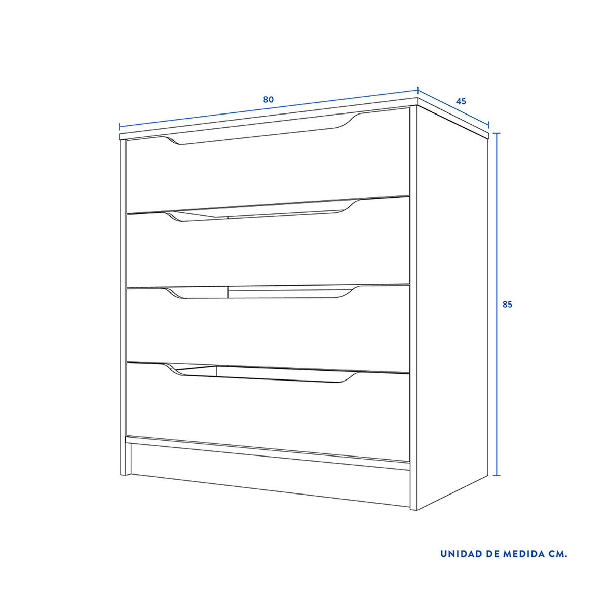 Cómoda Legno 4 Cajones